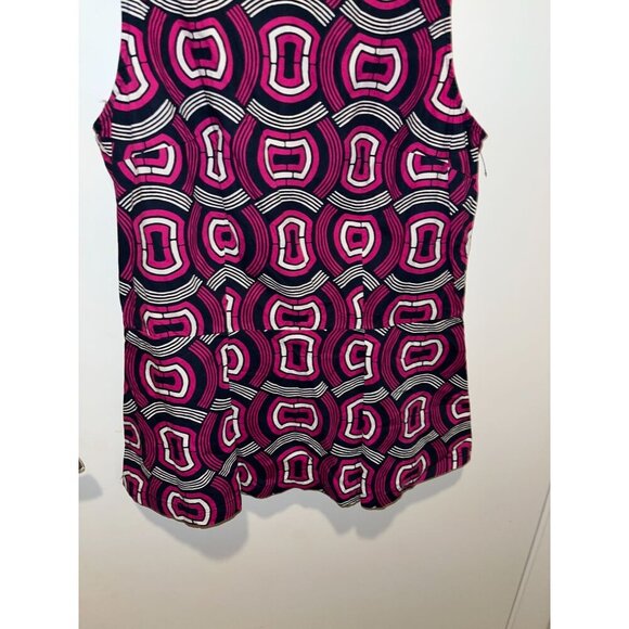 Y2K Club Monaco Womens Sleeveless Geometric Print Peplum Top Size xS - Picture 4 of 8